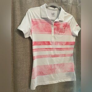 Puma White and Pink Polo Shirt- West Bay Club